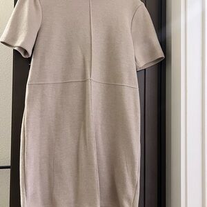 Zara Ribbed Knit Beige Dress